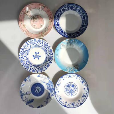 China Sustainable Wholesale Customized Porcelain Pad Printed Tableware Plates And Bowls for sale