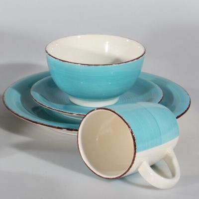 China Viable Wholesale Hot Sale Ceramic Stoneware Hand Painted Dinnerware Set for sale