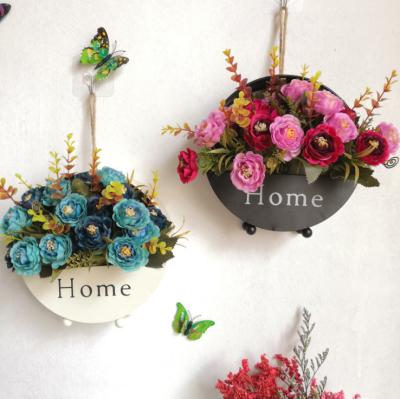 China New American wholesale new classic/postmodern iron wall hanging flower pot, wall flower basket for sale