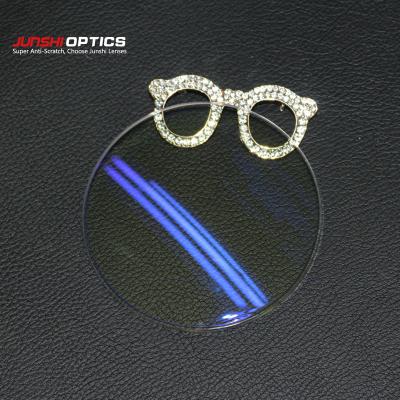 China New Single Style 1.60 HMC Opticos Blue Ordinary Blue Anti Vision Cut Optical Lenses for sale