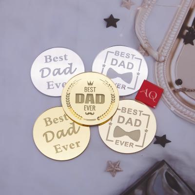 China 2022 New Fathers Day Dad Always Acrylic Cupcake Topper Acrylic Cake Topper Best For Cake Decorating Party Supplies Supplier for sale