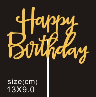 China 2020 New Hot Sale Acrylic Cheap Glitter Happy Birthday Paper Cake Topper For Birthday Decoration for sale