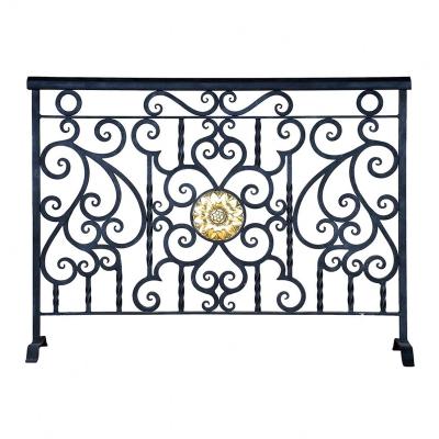 China Supplier High Quality Low Price Security Golden Wrought Iron Railing For Balcony for sale