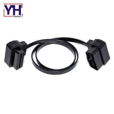 China All wholesale automotive obd extension cable male to female 16pin obd2 connector cable obd2 extension cable for sale