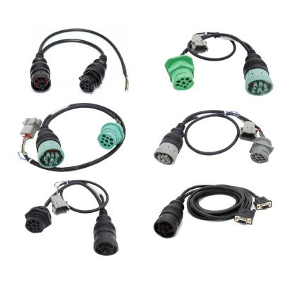 China standard construction machine truck gps accommodating db9 db15 obd2 to j1939 y 9 pin german male female diagnostic cable for sale