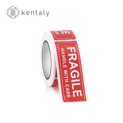 China Custom Adhesive Customizable Ecommerce Vinyl Waterproof Fragile Label Fragile Shipping Label for sale