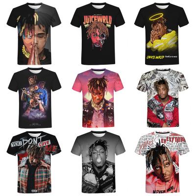 China Anti Pilling New Hitter Juice Wrld 3D Printed Shirt For Men Summer Fashion 3D Printing Mens Shirt Hip Hop Streetwear Plus Size T-shirt for sale