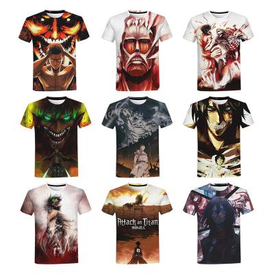 China QUICK DRY Attack On Titan 3D Printed For News Shirt Men Summer 3D Print Shirts From Casual Oversized Short Sleeve Cool Anime Tops for sale