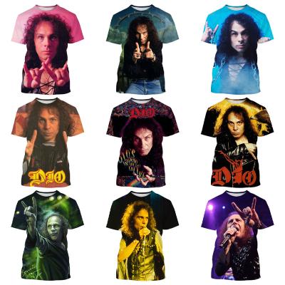 China 2022 QUICK DRY Metal Music Rock Band Dio 3D Digital Printing Shirt For Men And Kid's Fashion Running Neck All Over Print OEM And ODM Tops for sale