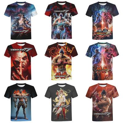 China New QUICK DRY Tee 3D Printed Shirt For Men Tekken 7 Summer Funny 3D Printing Shirt Mens Loose Japanese Game T-shirt Oversized Tops for sale