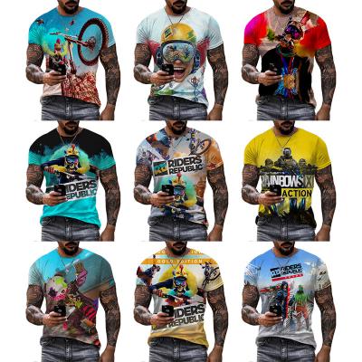 China Fashion Video Game Jumpers QUICK DRY Republic 3D Printed Shirt For Men Summer Casual 3D Printing Shirt Mens Round Neck Personality Tops for sale