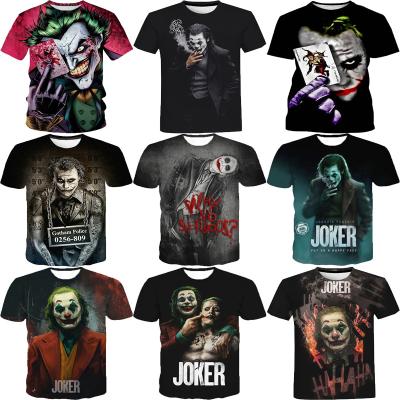 China QUICK DRY 3D Printed T-Shirt For Men's Joker Casual O-Neck Male T-shirt Mens Clown Cosplay Short Sleeve Funny Printing T-Shirts for sale