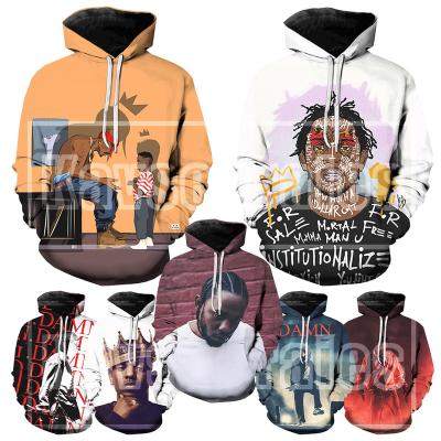 China Anti-pilling Kendrick Lamar 3D Printed Hoodies For Men's Hot Hitter K.dot 3D Printing Men's Hot Fashion Cool Oversized Pullover Hoodies for sale