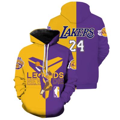 China Anti-pilling Gold Black Mamba 24 Purple 3D Printed Hoodies For Men Legends Never Die Printing Men's Casual Oversized Pullover Hoodies for sale