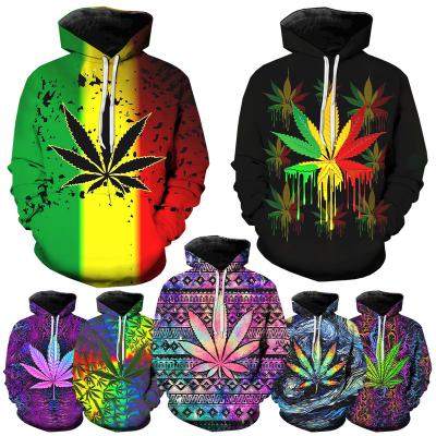 China Anti-pilling Bob Marley 2022 3D Printed Hoodies For Men Weeds Leaf 3D Digital Printing Hoodies Men Print Everywhere ODM OEM Custom Hoody for sale