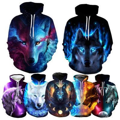 China Anti-pilling 3D Hot Wolf Printed Hoodies For Men Fashion Harajuku Funny Oversized Pullover XXS-4XL New Style Animal Printing Hoodie for sale