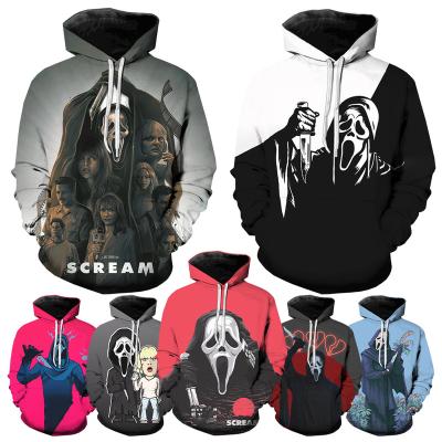 China Anti-pilling Scream 2022 Halloween Movie 3D Printed Hoodies For Men Horror Movie 3D Printing Men Casual Funny Oversized Pullover Hoodies for sale