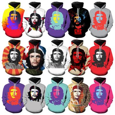 China Anti-pilling Che Guevara 3D Printed Hoodies For Men's Cuban Revolutionary Leader 3D Printing Men's Casual Fashion Oversized Pullover Hoodies for sale