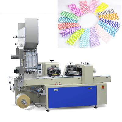 China Automatic High Speed ​​Beverage Pillow Type Paper Drinking Straw Packing Packing Machine With Auto Counter for sale