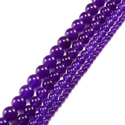 China DIY Jewelry Making Wholesale 4-12mm Round Natural Amethyst Stone Beaded Raw Gemstone Loose Bead For Jewelry Making for sale