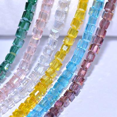 China Cheap Good Quality Crystal 3mm/4mm/6mm Square Cubic Glass Crystal Beads For Jewelry Making Bracelet for sale