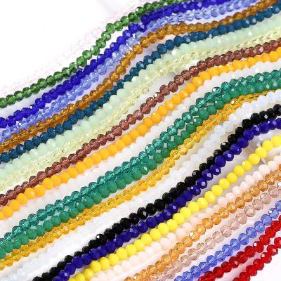 China Jewelry Making 2mm Crystal Rondelle Wheel Faceted Glass Loose Beads With Holes For Jewelry Making Diy Accessories Findings for sale
