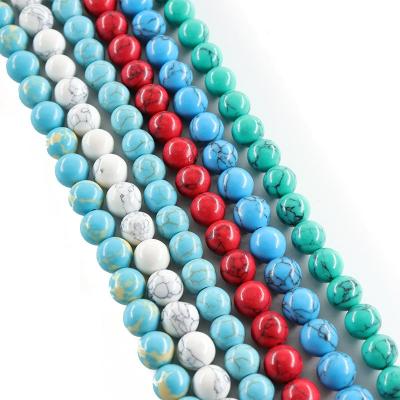 China DIY Jewelry Making Natural Multicolor Stone Loose Beads Turquoise Round Beads Diy Jewelry Accessories Handmade Beads For Jewelry Making for sale