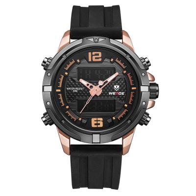 China New Sport Square Shaped Luxury Casual Men's LCD Digital Auto Date Dummy Military Watch WEIDE Design for sale