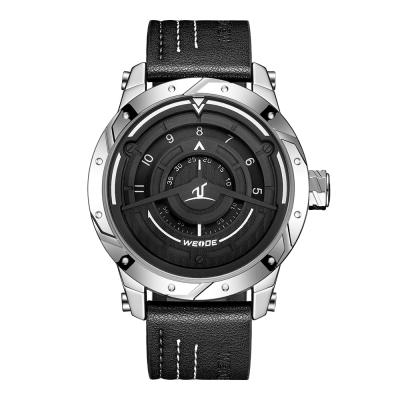 China Day/date WEIDE men's ultra thin back support wristwatch stainless steel water resistant OEM custom logo for sale