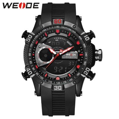 China Original Japan Miyota Movt LCD Display Analog Display Mens Watches Waterproof Weide WH6902 3atm Alarm Silicone Band for sale