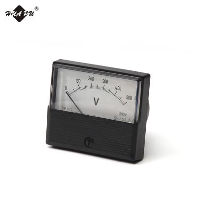 China High Accuracy 1.5 Class Indicator Type DC Rectangle Shape Panel Voltage Meter Voltmeter HP-670-1 70*60mm 70*60mm for sale