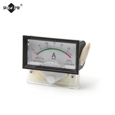 China Movable Type Panel Amp Current Meter Coil Structure DC Rectangle Shape Indicator Ammeter 85C17 64*56mm 64*56mm for sale