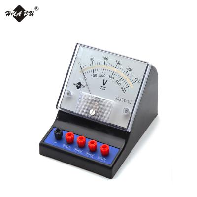 China needle type 5 terminals dual scale education panel voltage meter coil AC/DC student moving voltmeter for school 133*97*97mm for sale