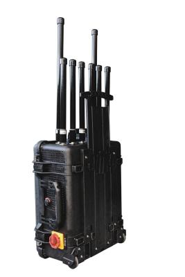 China High Power Draw Bar Box 8 Channels Drone Signal Jammer 240W up to 1500 meters blocks Drone/UAV Signals for sale