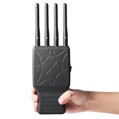 China Plastic 8 Antennas Portable 2G 3G 4G 5G WIFI Signal Jammer With Nylon Case for sale