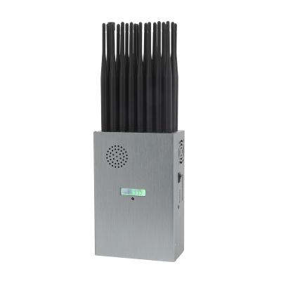 China New design 24 antennans portable signal jammer blocking mobile phone 2G, 3G, 4G, 5G, GPS, WIFI,  UHF, VHF, RF,LOJACK signals for sale