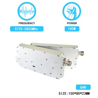 China Anti Drone Module 100W 5.8g Jammer Interceptor Blocking Antidrone Jamming Module With  GAN And Isolation Protector for sale