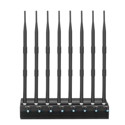 China Adjustable 20 watt 8 Antennas 3G 4G Cellphone Jammer and UHF VHF Jammer for sale