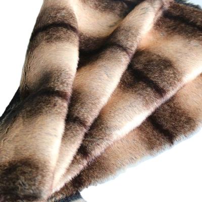 China Auto Upholstery Stretching Faux Fur Plush Luxurious Printed Fabrics Printed Pile Plush Faux Fur Fabrics for sale