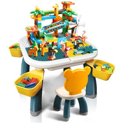 China Toy Anyuan Boy Kindergarten Educational DIY Building Blocks Universal Building Blocks with Toy Table for sale