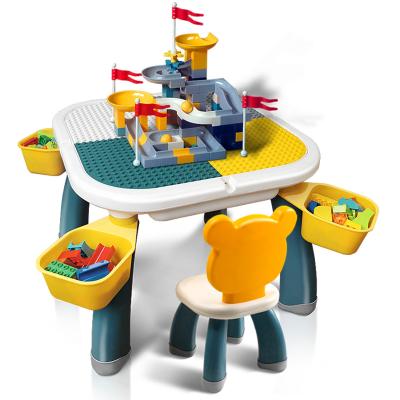 China Develop Creativity Anyuan Boy Kids Educational Building Blocks Sets Multifunction Table And Chair For Children for sale