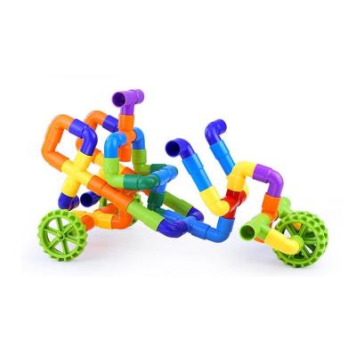 China Construction Toy Safety Early Learning Kindergarten inserted puzzle tube pipe building blocks educational line for sale