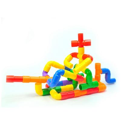 China Building Toy Educational Children Diy Splicing Plastic Tube Pipe Magnetic Building Blocks Toy for sale