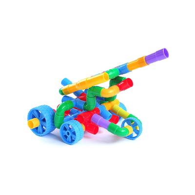 China Building Toy Small Plastic Particles Water Pipe Tube Building Block Plastic Kindergarten Assembled Diy Educational Toys For Children for sale