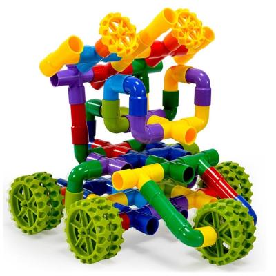 China Building Toy Pipe Blocks Toys Kids Educational Inserted Pipes Assembling Toys Children Coloful Pipe Building Block for sale