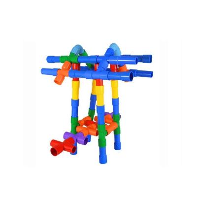 China Construction Toy 2022 New Design Children's Inserted Pipes Assembling Toys Building Blocks Bricks Pipe Toy for sale