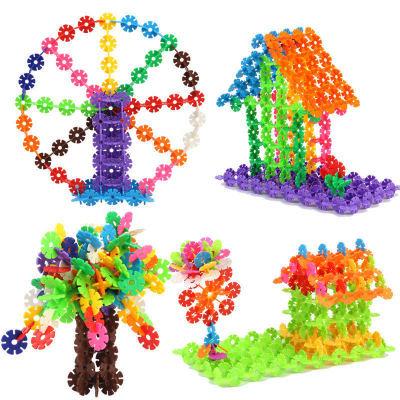 China Building Block Toy Educational Toy Kids Snowflake Set Interlocking Plastic Disc Building Blocks for sale