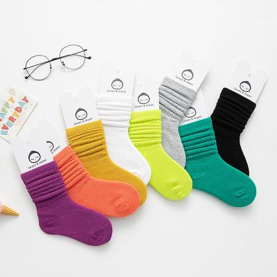 China 2021 QUICK DRY Candy Color Kid Socks Infant Toddler Cotton Slouch Loose Socks for sale