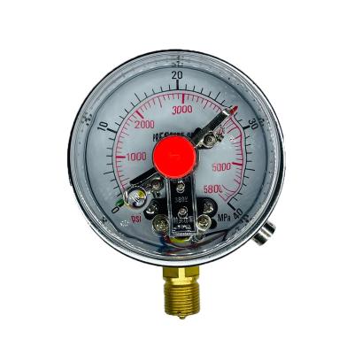 China Hydraulic pressure station dry pressure gauge with record media 0-1.6MPA caseous and liquid electric pressure gauge for sale