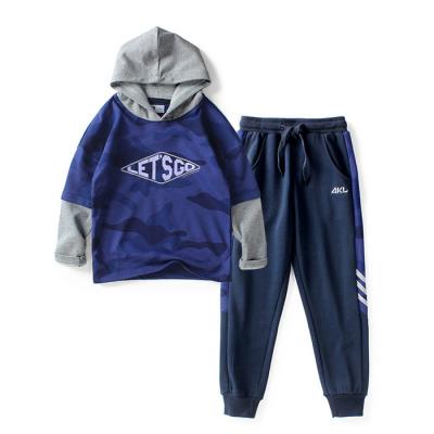 China Kids Casual Autumn Cotton Hoodies Fleece Sweatshirt 120-160CM Teens Height Boy Clothing Sports Suits for sale